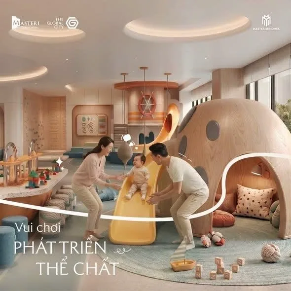 Phối cảnh minh họa khu vui chơi trẻ em Kids Club trong nhà