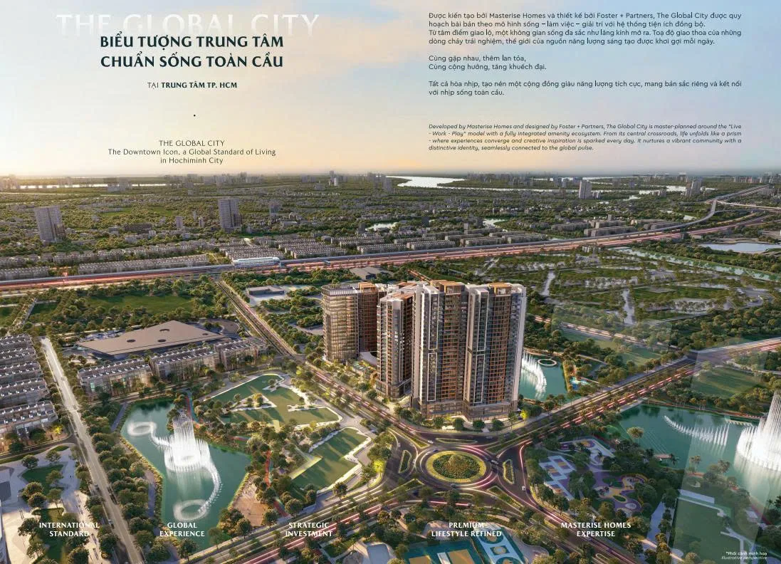 Phối cảnh minh họa khu đô thị The Global City nhìn từ trên cao