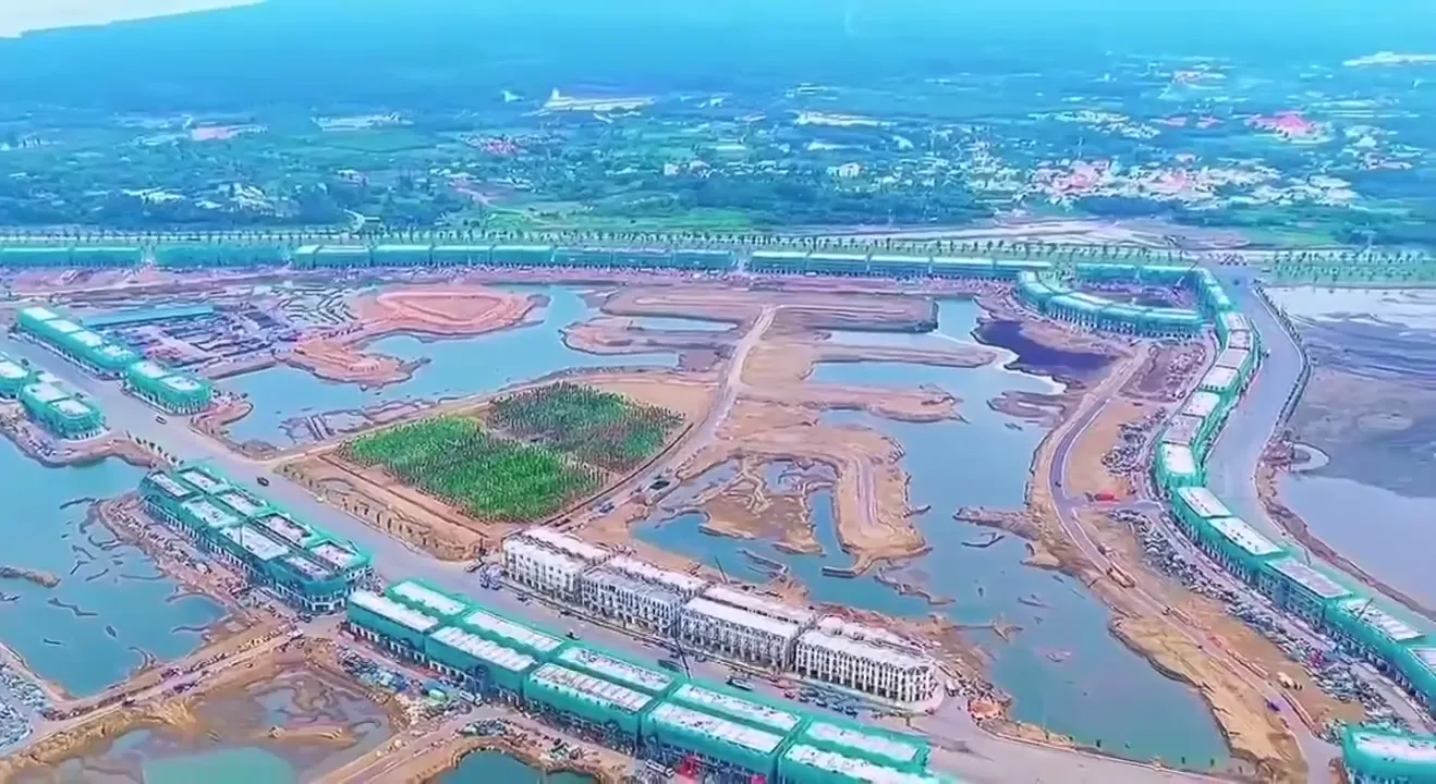 Toàn cảnh khu vực đang phát triển tại Cần Giờ nhìn từ trên cao